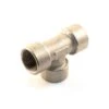 Brass Threaded Equal Tee 1" BSP PF Nickel Plated -Irwin 1in bright tee bsp parallel f nickel plated min 9711 P 1