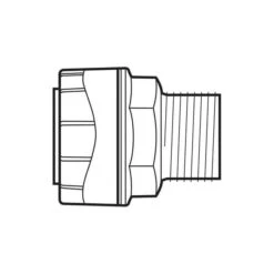 Polyplumb BSP Taper Male Adaptor - 22mm X 3/4" DZR -Irwin 22 mm x 3 4in bsp taper male adaptor dzr polypipe 2 min 21284 L 1