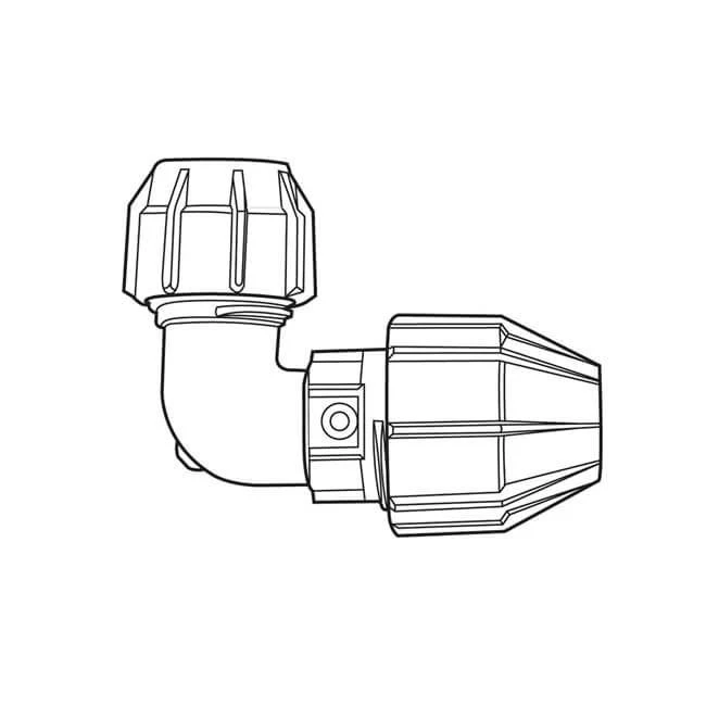 Bent Universal Transition Fitting - 25 X 15/22mm 3 Bent Universal Transition Fitting - 25 X 15/22mm