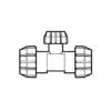 Polyfast Branch Reduced Tee - 25mm X 25mm X 20mm MDPE -Irwin 25 mm x 25 mm x 20 mm branch reduced tee mdpe compression fitting blue black min 9888 L 1