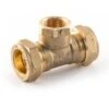 BSP F Branch Tee UK Compression 28mm X 28mm X 1/2" -Irwin 28 mm x 28 mm x 1 2in tee compression x compression x bsp f 6 min 7851 P 1