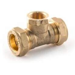 BSP F Branch Tee UK Compression 28mm X 28mm X 1/2"