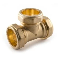 Compression Equal Tee Brass - 42mm
