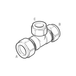 Reduced Branch Tee UK Compression 42mm X 42mm X 35mm -Irwin 42 mm x 42 mm x 35 mm tee with reduced branch uk 2 min 7846 L 1