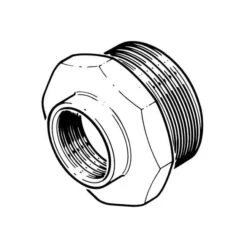 Hexagon Bush - 4" X 2.1/2" M X F Black