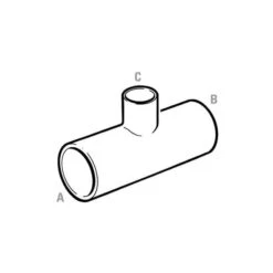 End Feed Reducing Tee - 54mm X 54mm X 35mm