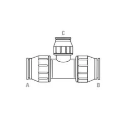JG Speedfit Reducing Tee - 28mm X 28mm X 10mm White