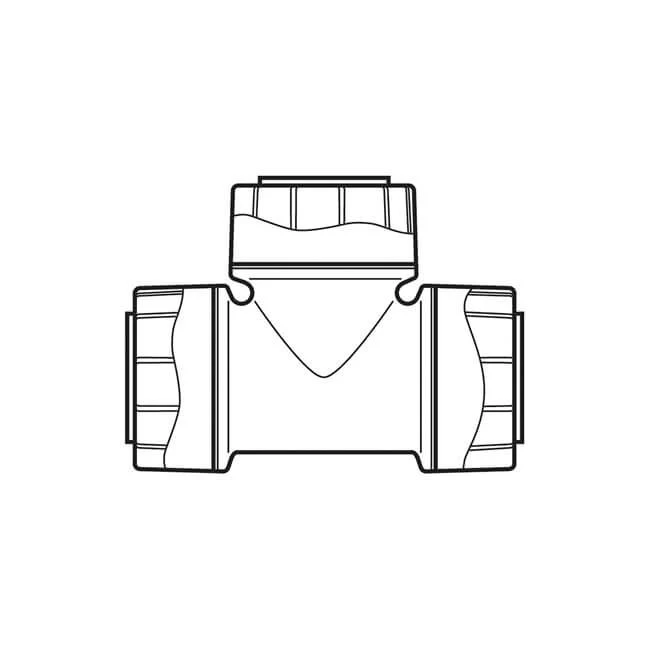 Polyplumb Equal Tee - 28mm Grey 3 Polyplumb Equal Tee - 28mm Grey