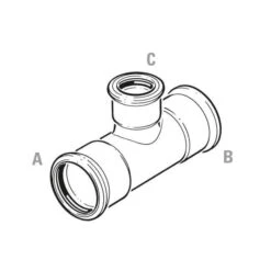Press-fit Water Branch Reducing Tee 304 S/S - 54 X 54 X 28mm -Irwin press fit water branch reducing tee 304 s s 54 x 54 x 28mm 25891 25891 l 1
